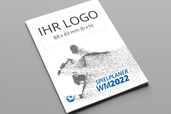 WM Faltplaner 2022 mit Logo, Motiv Player blau