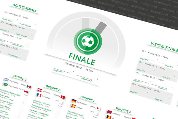 Wandposter Spielplaner WM 2022 Elegance Finale grün