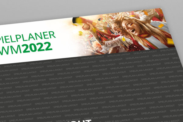 WM Planer Wandposter 2022 Motiv Fans grün Detail