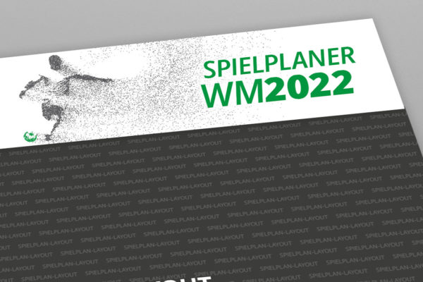 Wandposter Spielplaner WM 2022 Motiv Player grün Detail