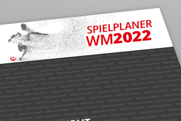 Wandposter Spielplaner WM 2022 Motiv Player rot Detail