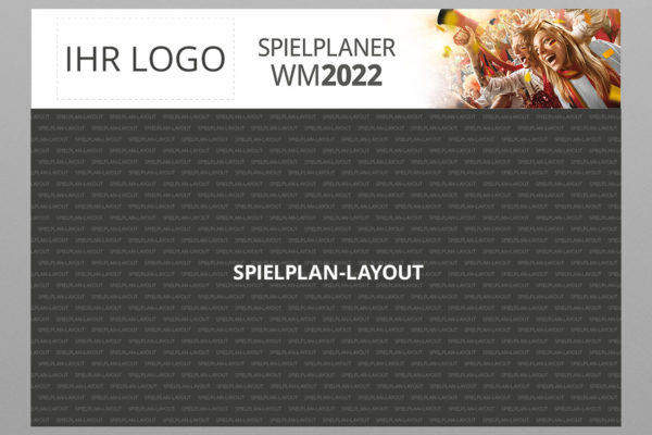 WM Wandplaner 2022 mit Logo, Motiv Fans grau