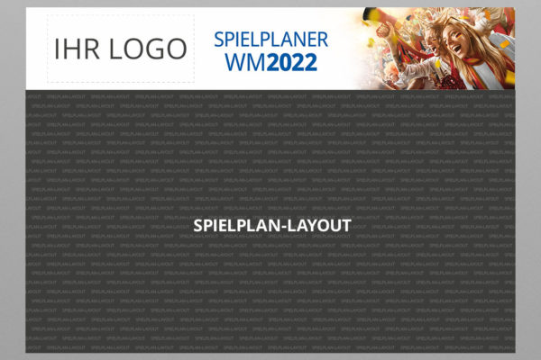 WM Wandplaner 2022 mit Logo, Motiv Fans blau